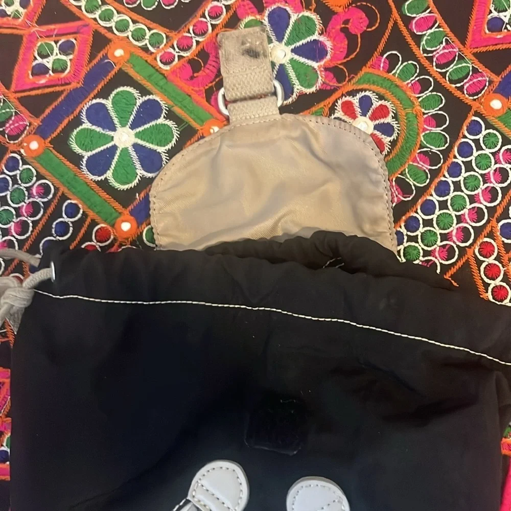 vintage Kipling DELIA Mini backpack  black bag Zippers Drawstring